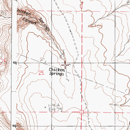 Topographic Map of Chicken Springs, OR