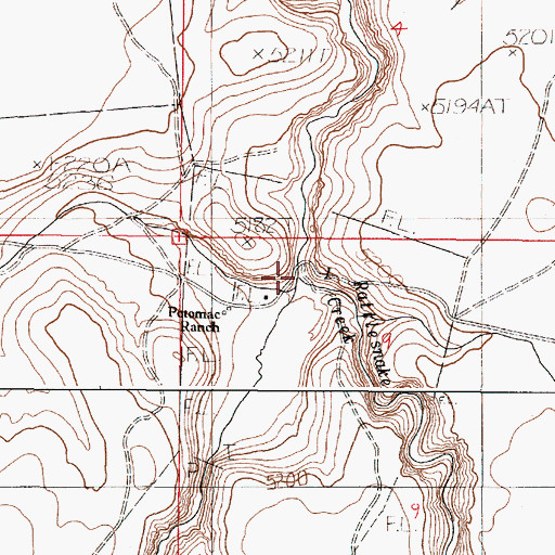 Topographic Map of Little Rattlesnake Creek, OR