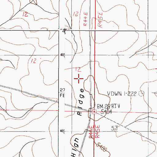Topographic Map of High Ridge, OR