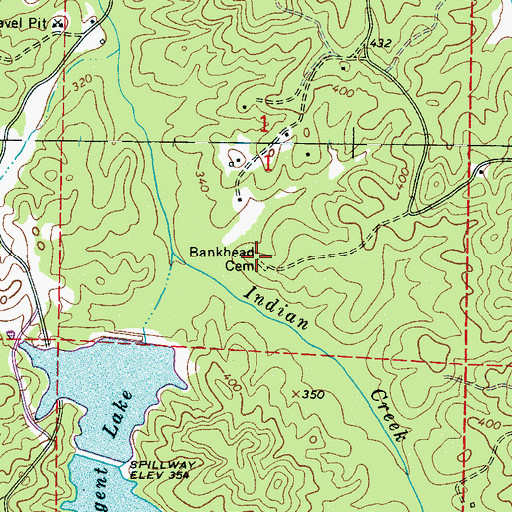 Topographic Map of Bankhead Cemetery, AL