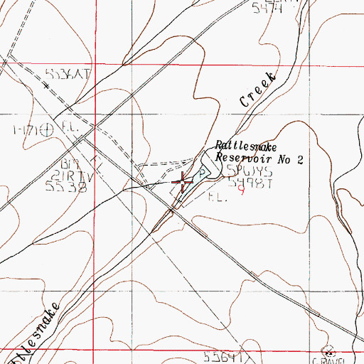 Topographic Map of Rattlesnake Reservoir Number 2, OR