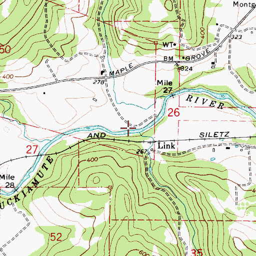 Topographic Map of Link Creek, OR