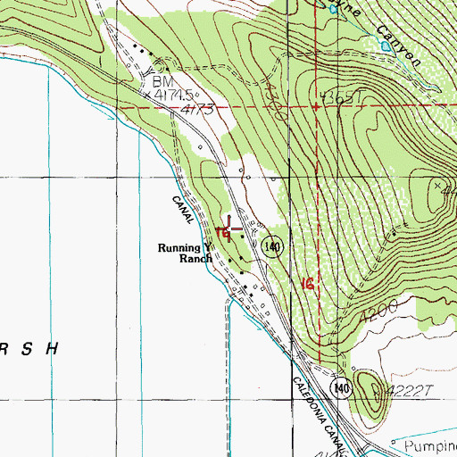 Topographic Map of Running Y Ranch, OR