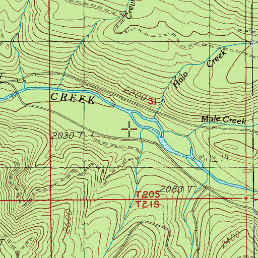 Topographic Map of Double Creek, OR