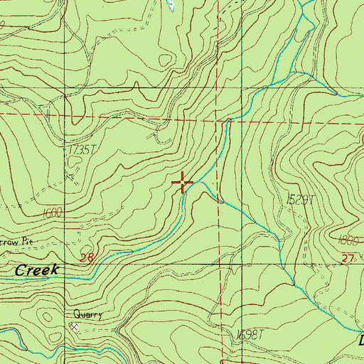 Topographic Map of Dorgan Creek, OR