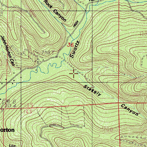 Topographic Map of Stakely Canyon, OR