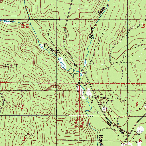 Topographic Map of Short Jake Creek, OR
