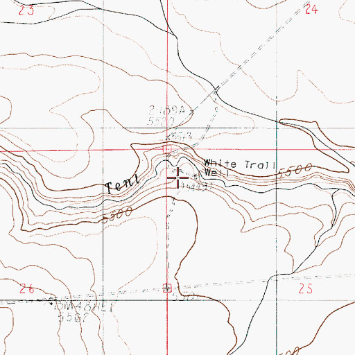 Topographic Map of White Trail Well, OR