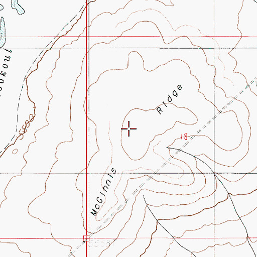 Topographic Map of McGinnis Ridge, OR