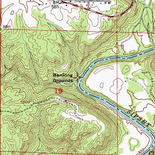 Topographic Map of Banking Grounds, AL
