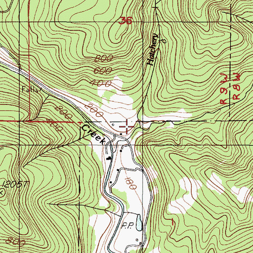 Topographic Map of Hatchery Creek, OR