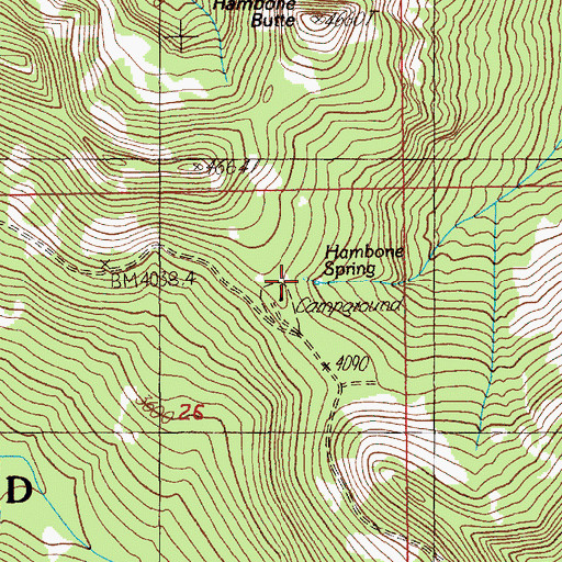 Topographic Map of Hambone Spring, OR