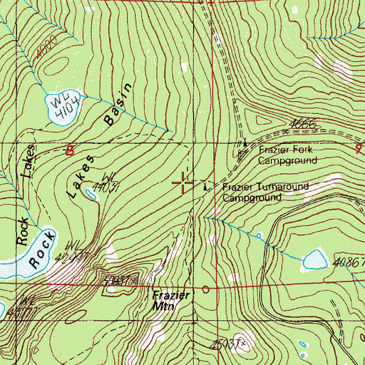 Topographic Map of Frazier Turnaround Campground, OR