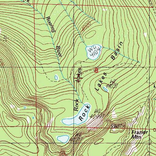 Topographic Map of Rock Lakes Basin, OR