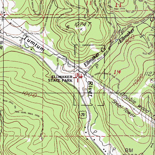 Topographic Map of Ellmaker Creek, OR