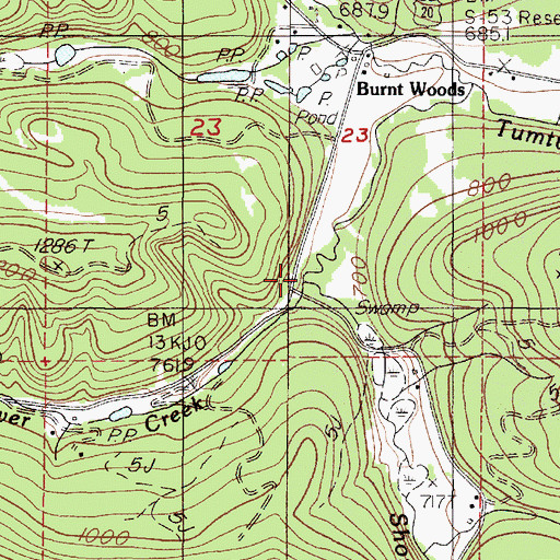Topographic Map of Beaver Creek, OR