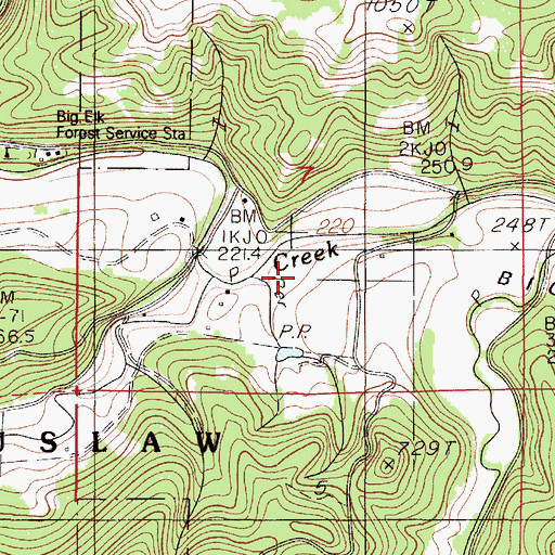 Topographic Map of Big Elk Valley, OR