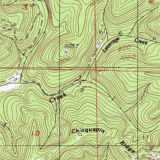 Topographic Map of Leverage Creek, OR