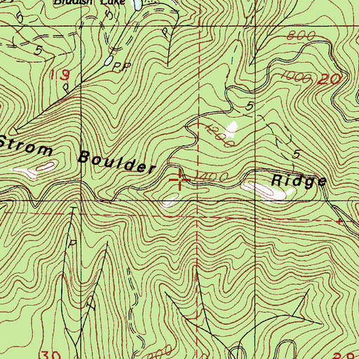 Topographic Map of Strom Boulder Ridge, OR