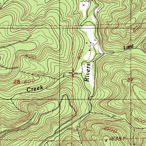 Topographic Map of Prindel Creek, OR