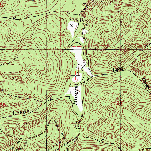 Topographic Map of Lord Creek, OR