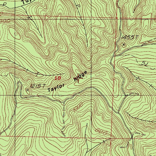 Topographic Map of Taylor Ridge, OR