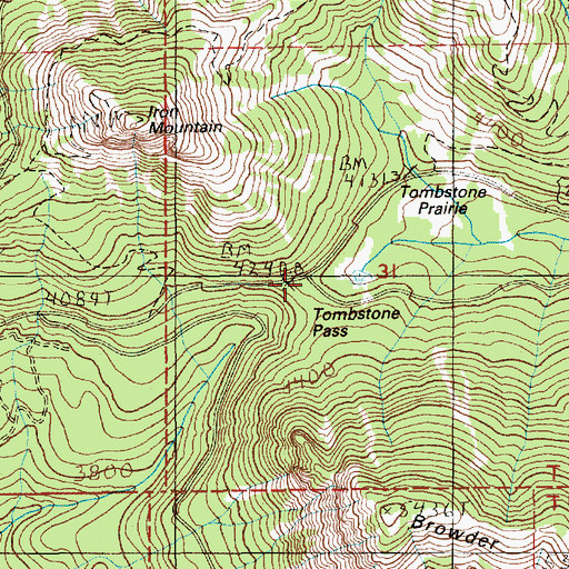 Topographic Map of Tombstone Pass, OR