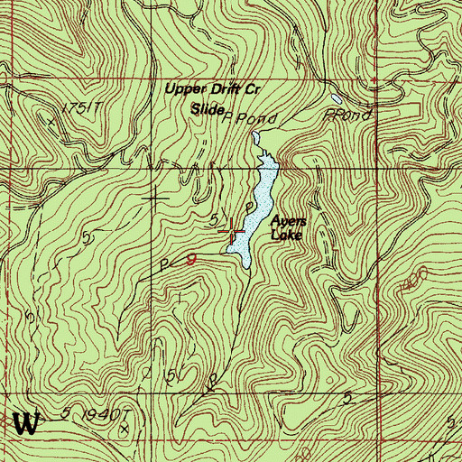 Topographic Map of Ayers Lake, OR