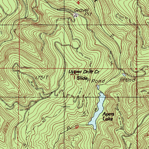 Topographic Map of Upper Drift Creek Slide, OR