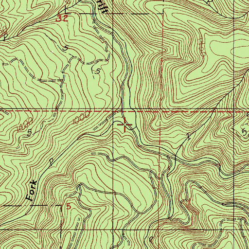 Topographic Map of South Fork Drift Creek, OR