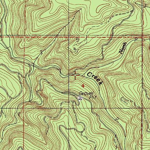 Topographic Map of North Fork Drift Creek, OR