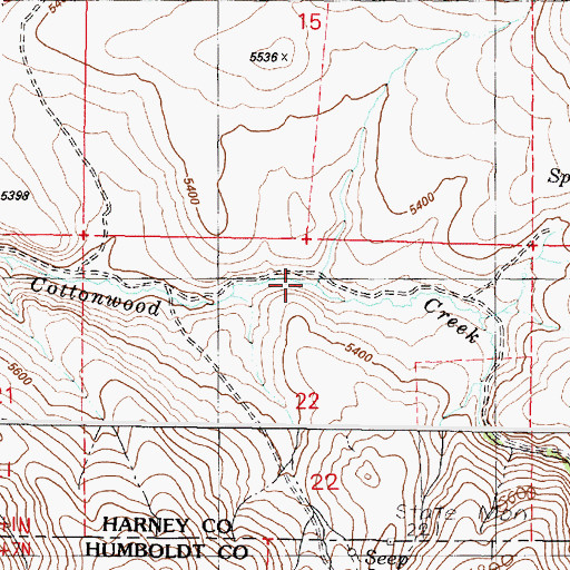 Topographic Map of Burro Creek, OR