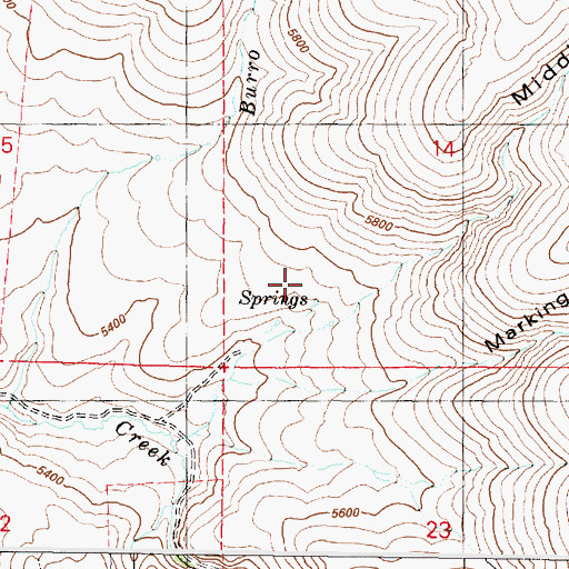 Topographic Map of Middle Canyon, OR
