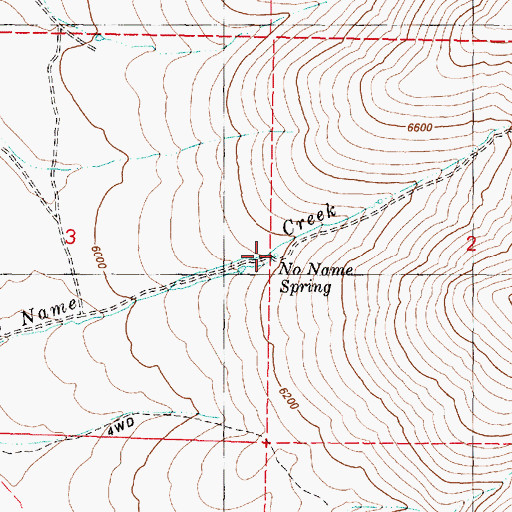 Topographic Map of No Name Spring, OR