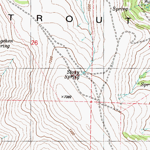 Topographic Map of Stony Spring, OR