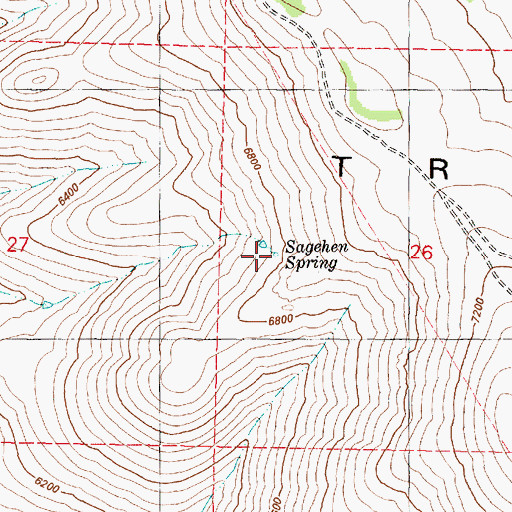 Topographic Map of Sagehen Spring, OR