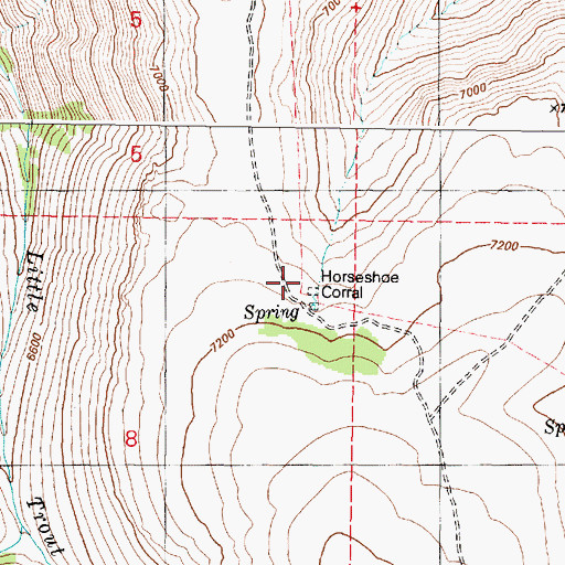 Topographic Map of Horseshoe Corral, OR