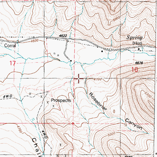 Topographic Map of Rosebriar Canyon, OR