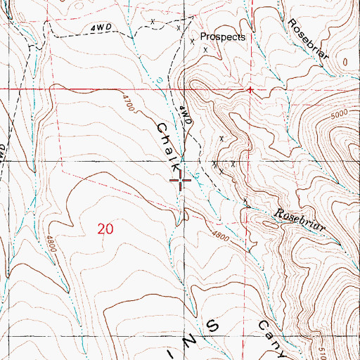Topographic Map of Rosebriar Creek, OR