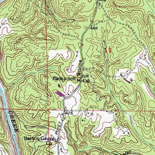 Topographic Map of Banks School (historical), AL