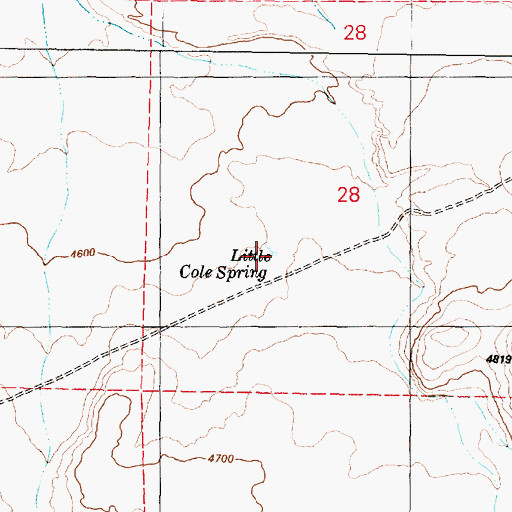 Topographic Map of Little Cole Spring, OR