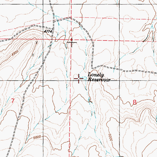 Topographic Map of Lonely Reservoir, OR