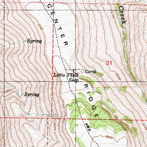 Topographic Map of Little Table Seep, OR