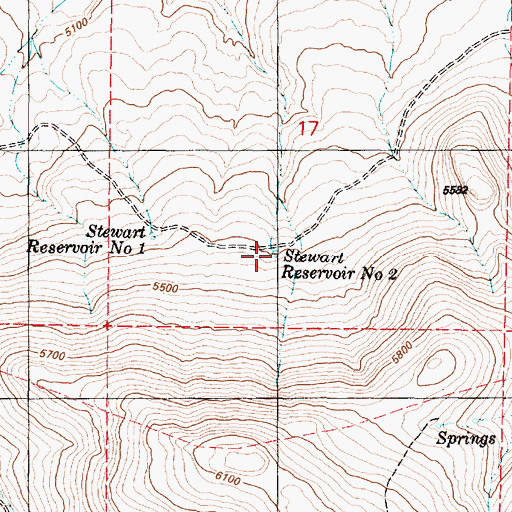 Topographic Map of Stewart Reservoir Number 2, OR