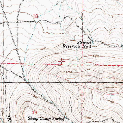 Topographic Map of Sheep Camp Spring, OR