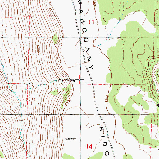 Topographic Map of Mahogany Ridge, OR