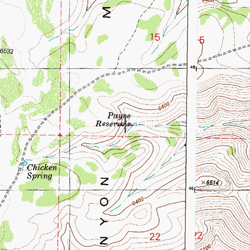 Topographic Map of Payne Reservoir, OR