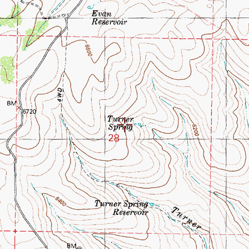 Topographic Map of Turner Spring, OR