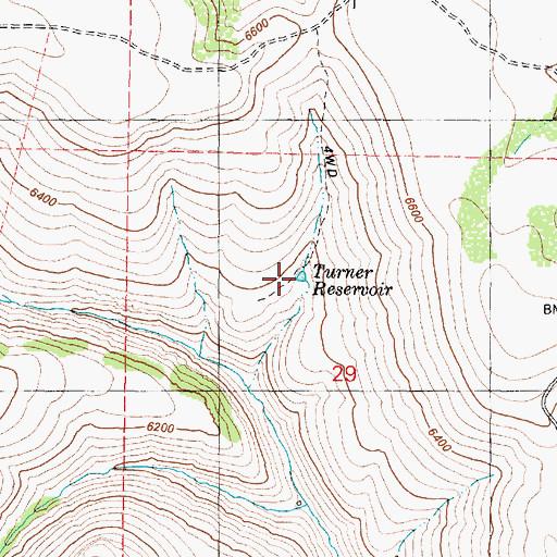 Topographic Map of Turner Reservoir, OR
