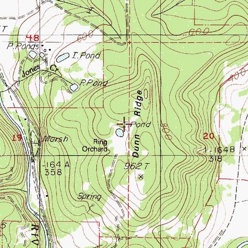 Topographic Map of Dunn Ridge, OR